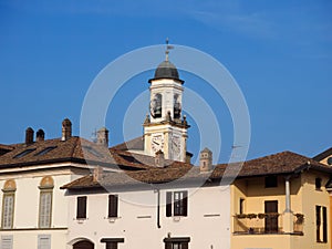 Gaggiano, Milan Italy: exterior of historic houses along the Naviglio Grande photo