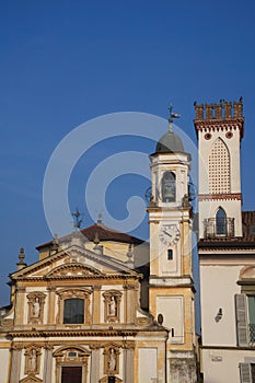 Gaggiano, Milan Italy: exterior of historic houses along the Naviglio Grande photo