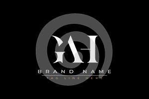 GAH abstract letter logo design