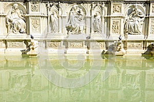 Gaia fountain in Piazza del Campo at Siena, Italy