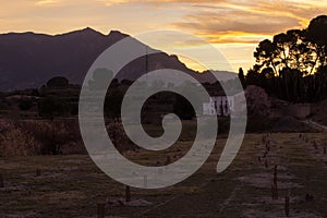 Gaianes lagoon with yellow evening light photo