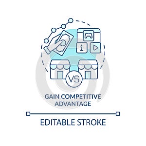 Gain competitive advantage turquoise concept icon