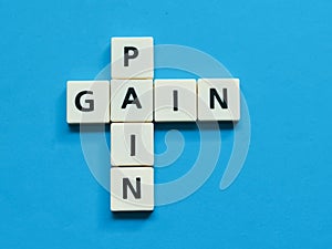 Gain pain word made from crossword square letter