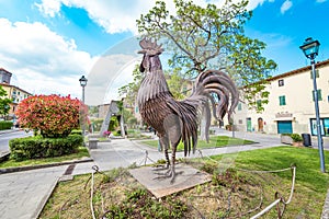 Main square of Gaiole in Chianti, Siena Italy famous for Chianti wine photo