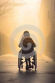 Gait Impairment young teen girl on a wheelchair. Inclusion, respect, equality, dignity and Empowerment.