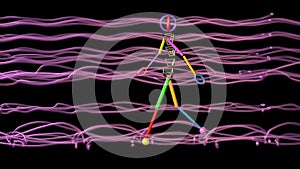 Gait recognition , motion capture 3d render of character walking. View 2