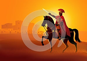 Gaius Julius Caesar on horseback