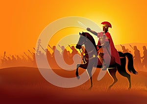 Gaius Julius Caesar on horseback photo