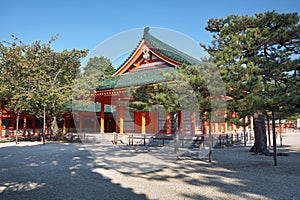 Gaku-den Hall of Heian-jingu Shrine. Kyoto. Japan