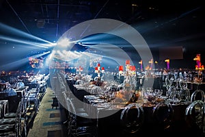 Gala Dinner Event Dinner Decor in dark room