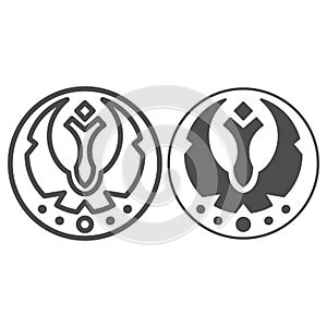 Galactic Federation emblem line and solid icon, star wars concept, triumvirate sign vector sign on white background