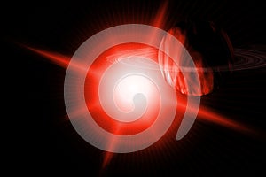 Galactic Flare Red Planet With Rings photo