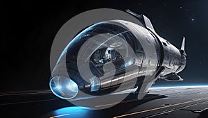 galactic quest: propelling into the unknown on a sleek and modern spacecraft. ai generated