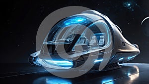 galactic sojourn: stepping into a sleek and futuristic spacecraft. ai generated