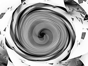 Galactic spinning wheel black and white inverted