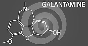 Galantamine alkaloid molecule. Skeletal formula. Chemical structure