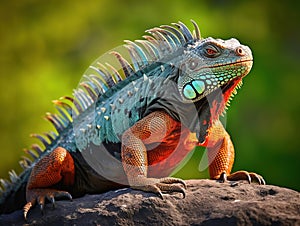 Ai Generated illustration Wildlife Concept of Galapagos Iguana