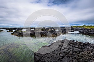 Galapagos Islands - August 26, 2017: Landscape of the Lava tunnels of Isabela Island, Galapagos Islands, Ecuador