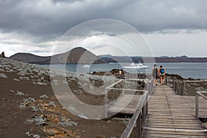 Galapagos Islands. Ecuador. Bartolome Island in cloudy day