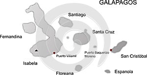 Galapagos islands map vector