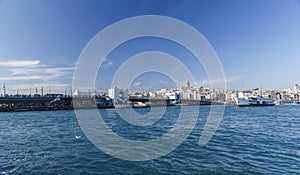 Galata Bridge and Galata Tower in Istambul