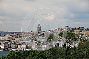 The Galata Bridge and Tersane Caddasi Istanbul from Topkapi Palace