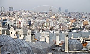 Galata and Karakoy district in Istanbul city