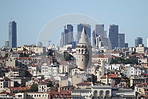 Galata and Karakoy district in Istanbul city