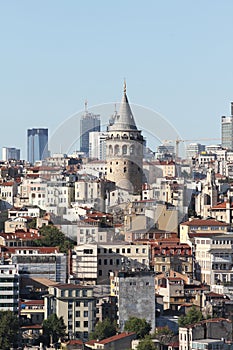 Galata and Karakoy district in Istanbul city