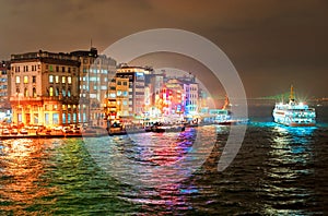 Galata quarter on Bosporus in Istanbul, Turkey