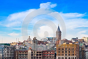 Galata Tower and Cloudy sky