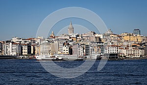 Galata Tower and Galata District in Istanbul, Turkey