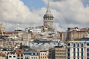 Galata tower in Istambul city center. Landmark in Turkey