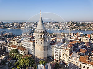 Galata tower. Istanbul city aerial view