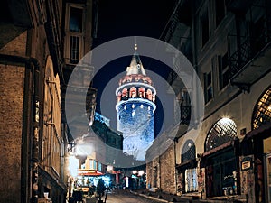 Galata Tower and neighbourhood in the evening