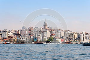 Galata tower on top, view from the Golden Horn.