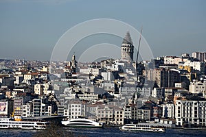 Galata tower view from topkapi palace istanbul turkey