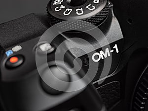 Galati, Romania - January 12, 2023: OM System presenting the new M43 mirrorless camera OM-1 to local photographers