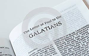 Galatians open Holy Bible Book isolated on white background