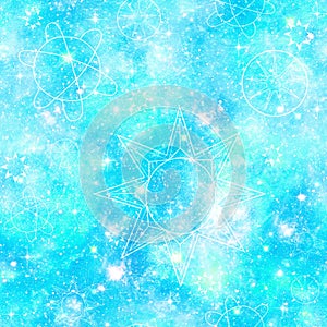 Galaxy Astrology Planet and Luna Print