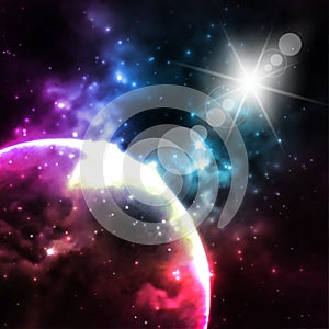 Galaxy background. Vector