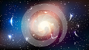 galaxy black hole stars planets space abstract background