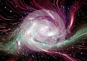 Galaxy in a free space. 3D rendering
