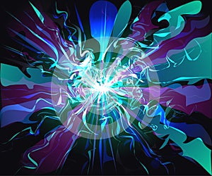 Galaxy glassy waves futuristic virtual technology