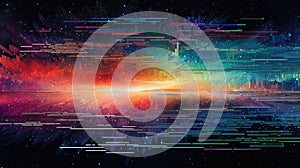 galaxy glitch pixelated universe