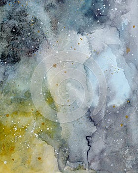 Galaxy inspired watercolor painting