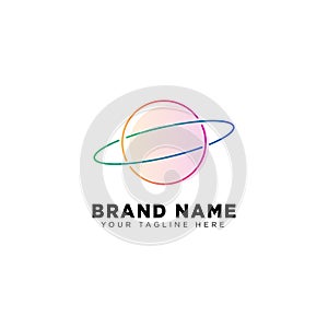 galaxy planet logo template vector design illustration