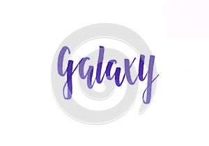 Galaxy - purple inscription hand lettering