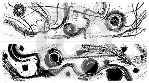galaxy. The Solar System planets. ink art.