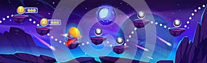 Galaxy space vector map level game ui background